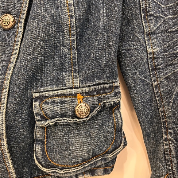 Max Jeans Dark Blue Double-Breasted Jean Jacket - Picture 6 of 11